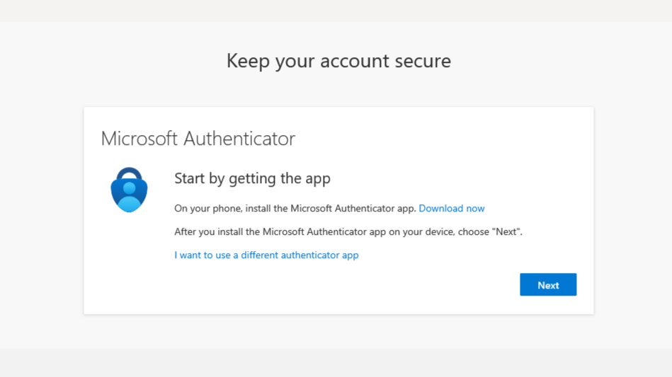 MFA device registration prompt