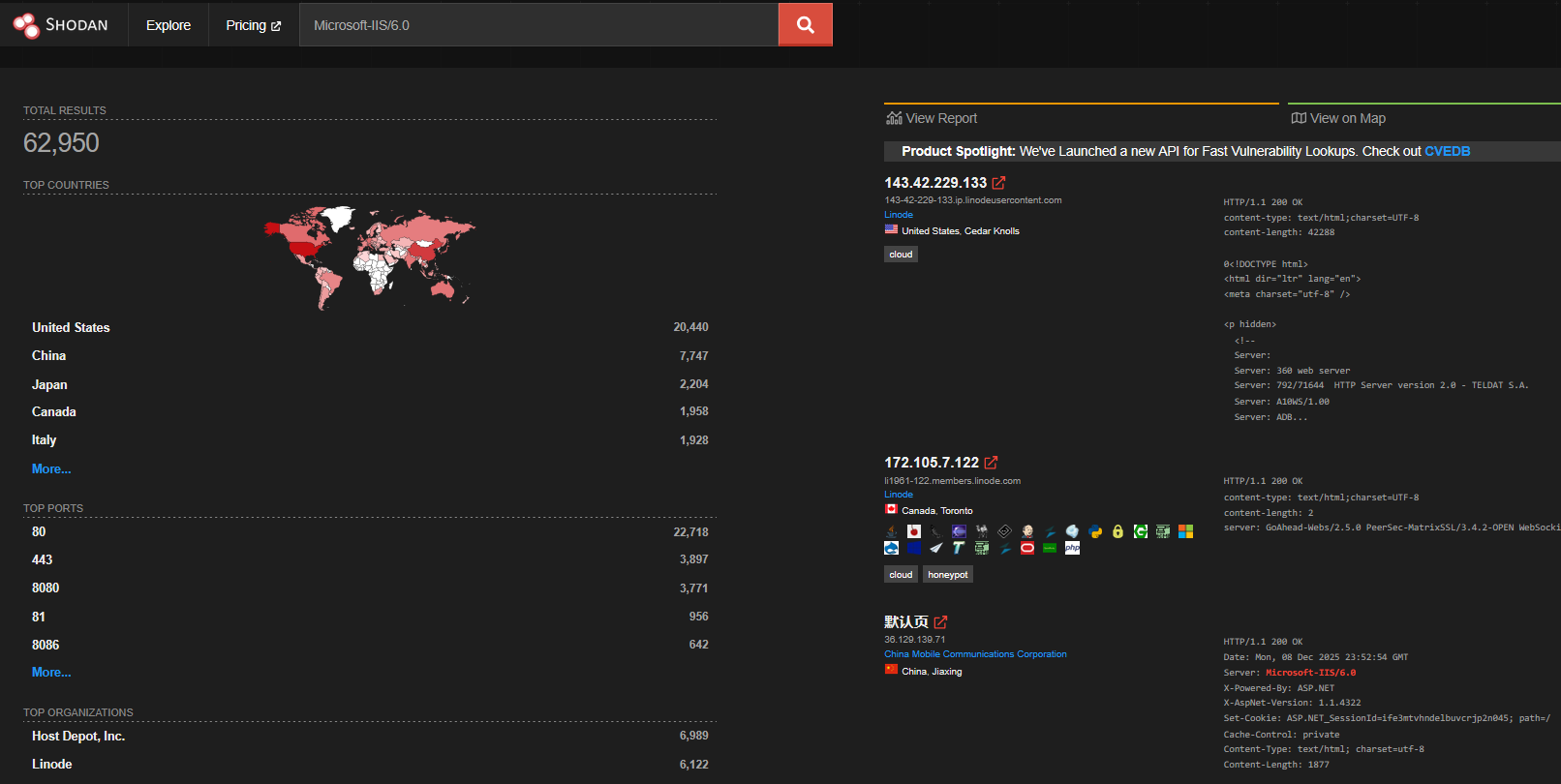 Shodan IIS 6.0