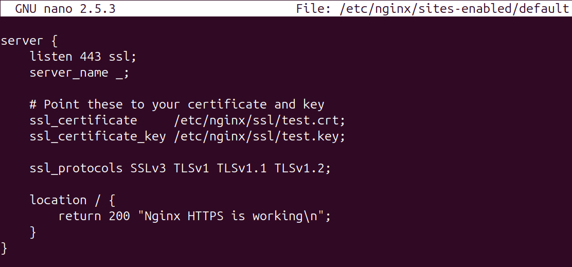 Nginx default SSL